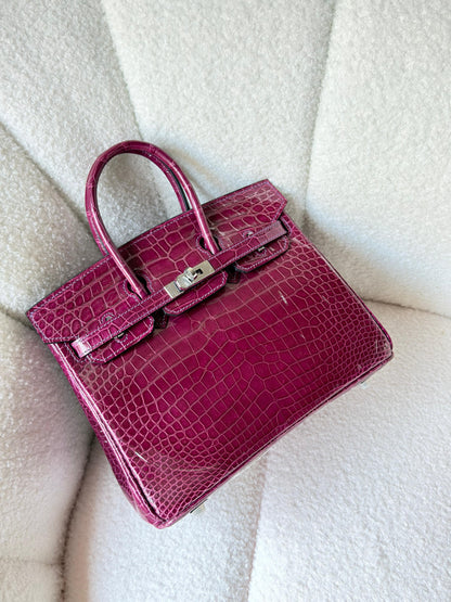 Birkin 25CM full handmade croc leather