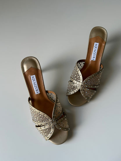 Aquazzura Crystal Lover Mules