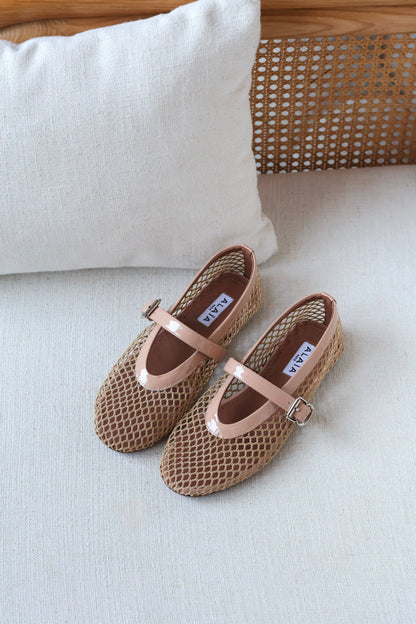 Alaïa Fishnet ballerina flats featuring