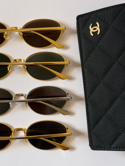 Chanel oval metal sunglasses
