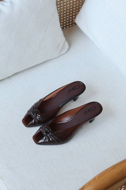 Chloé Square-Toe Jelly Heeled Mules