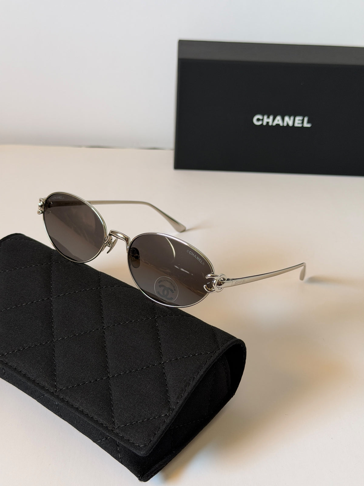 Chanel oval metal sunglasses