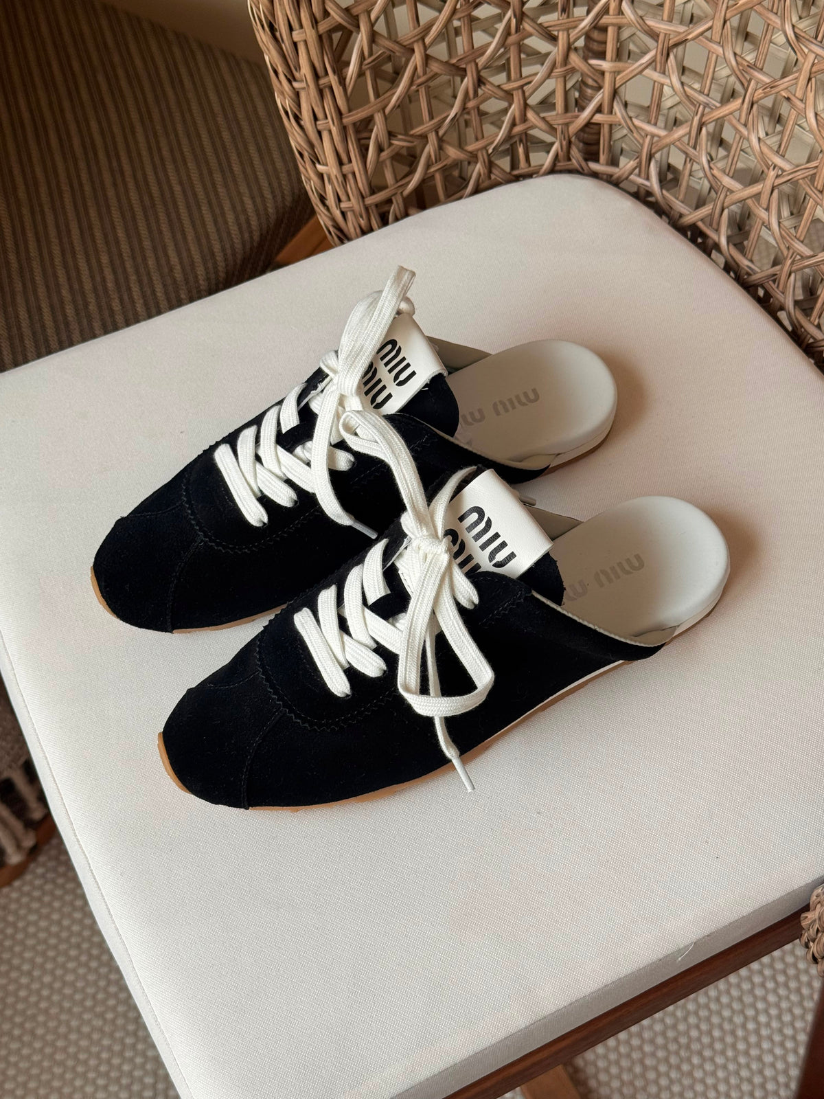 Miu Miu Plume suede mules