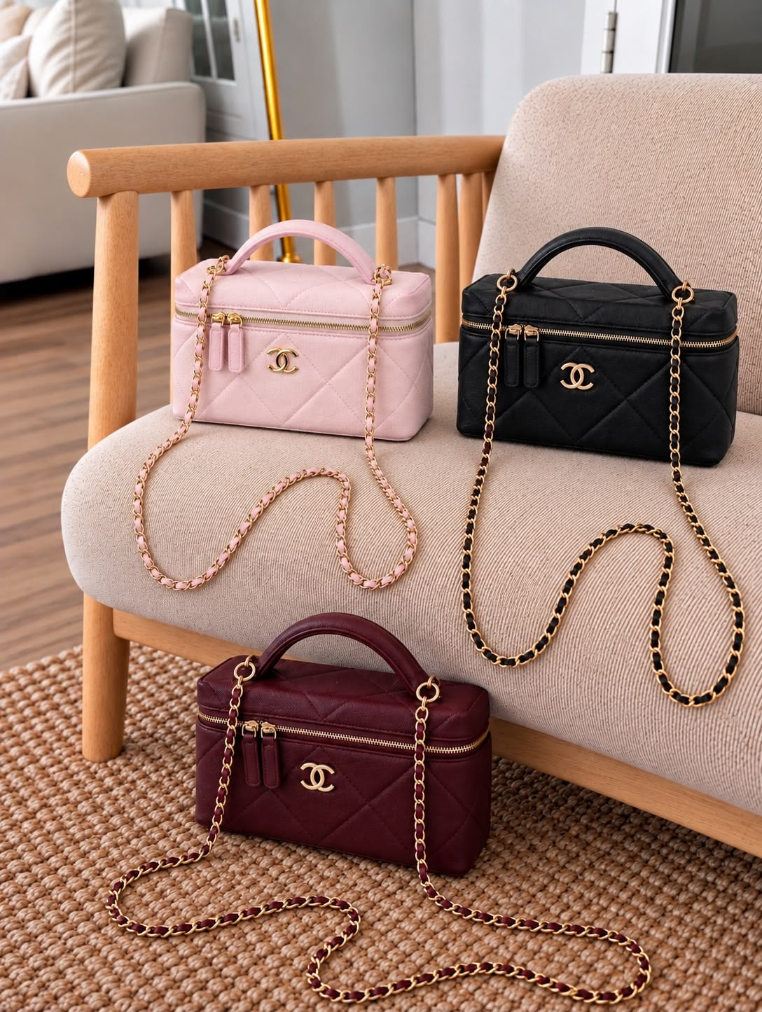 Chanel Small Top Handle Vanity Case with Chain