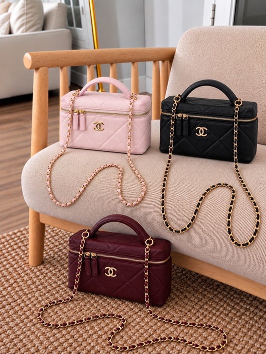 Chanel Small Top Handle Vanity Case with Chain