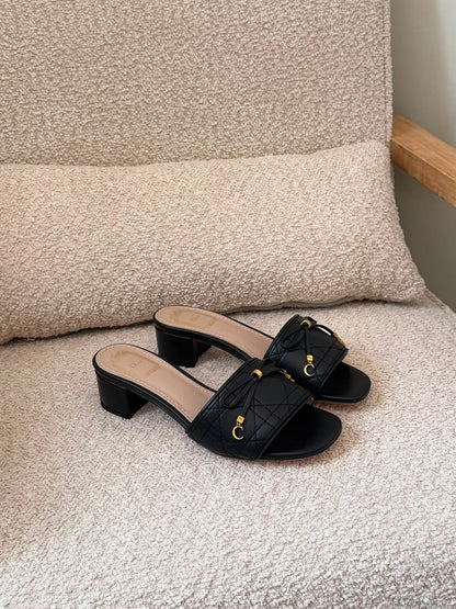 Dior Cannage heeled slides