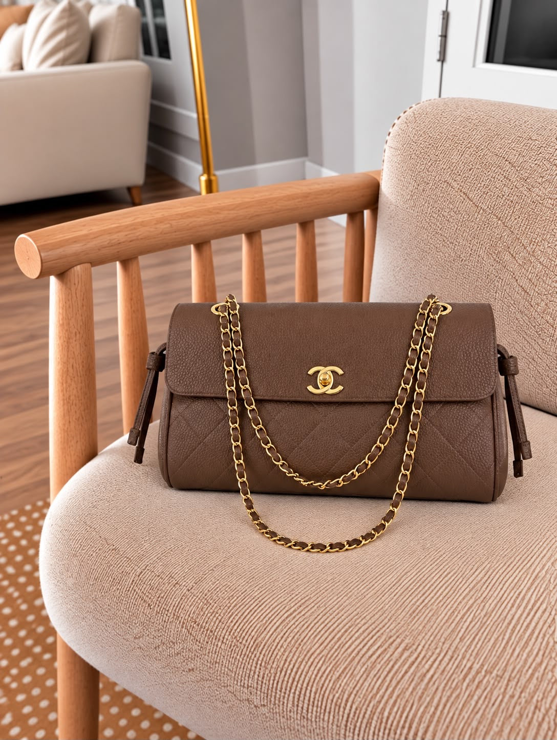 Chanel-branded chain baguette-style handbags