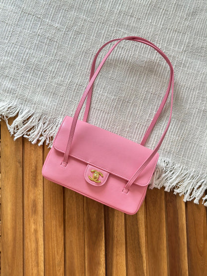 Chanel Quilted Caviar Leather Double Strap Baguette Shoulder Bag – Multi-Color Collection