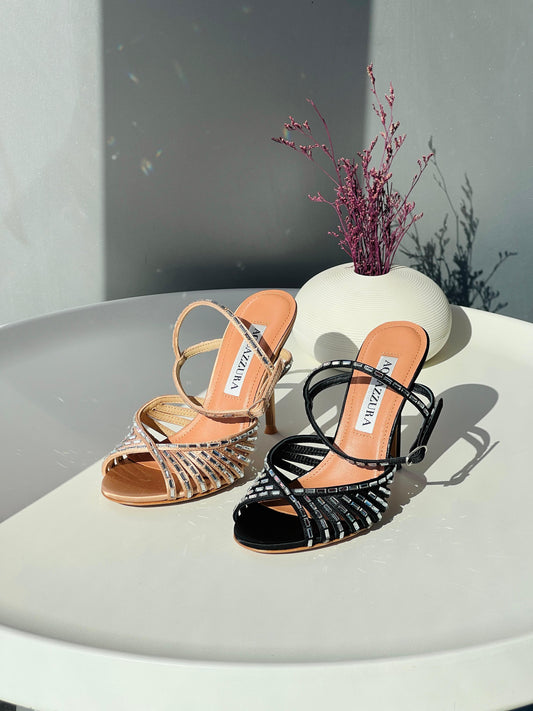 Aquazzura Hold Me Embellished Stiletto Sandals