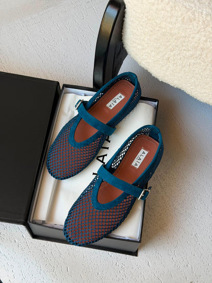 Alaïa Fishnet Ballerinas flat