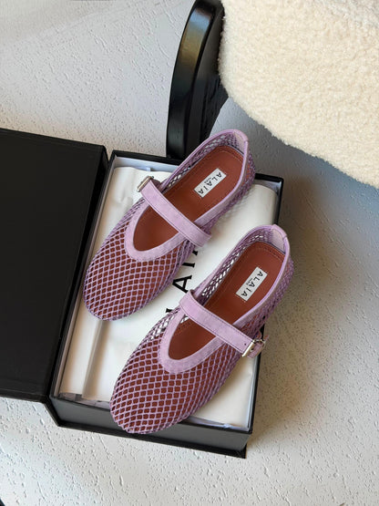 Alaïa Fishnet Ballerinas flat
