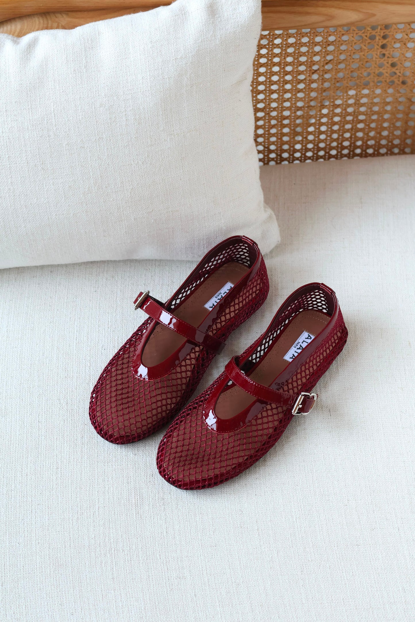 Alaïa Fishnet ballerina flats featuring