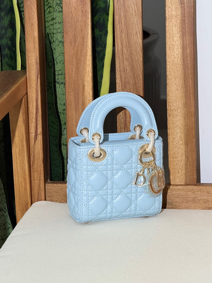 lambskin Christian Dior Lady Dior Micro Bag 12 CM