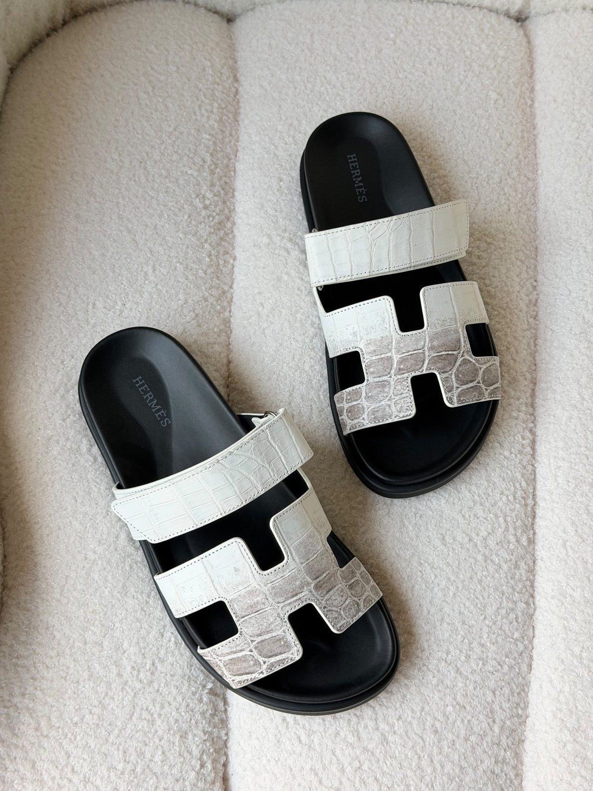 Hermès Chypre Sandals crafted from exotic crocodile leather