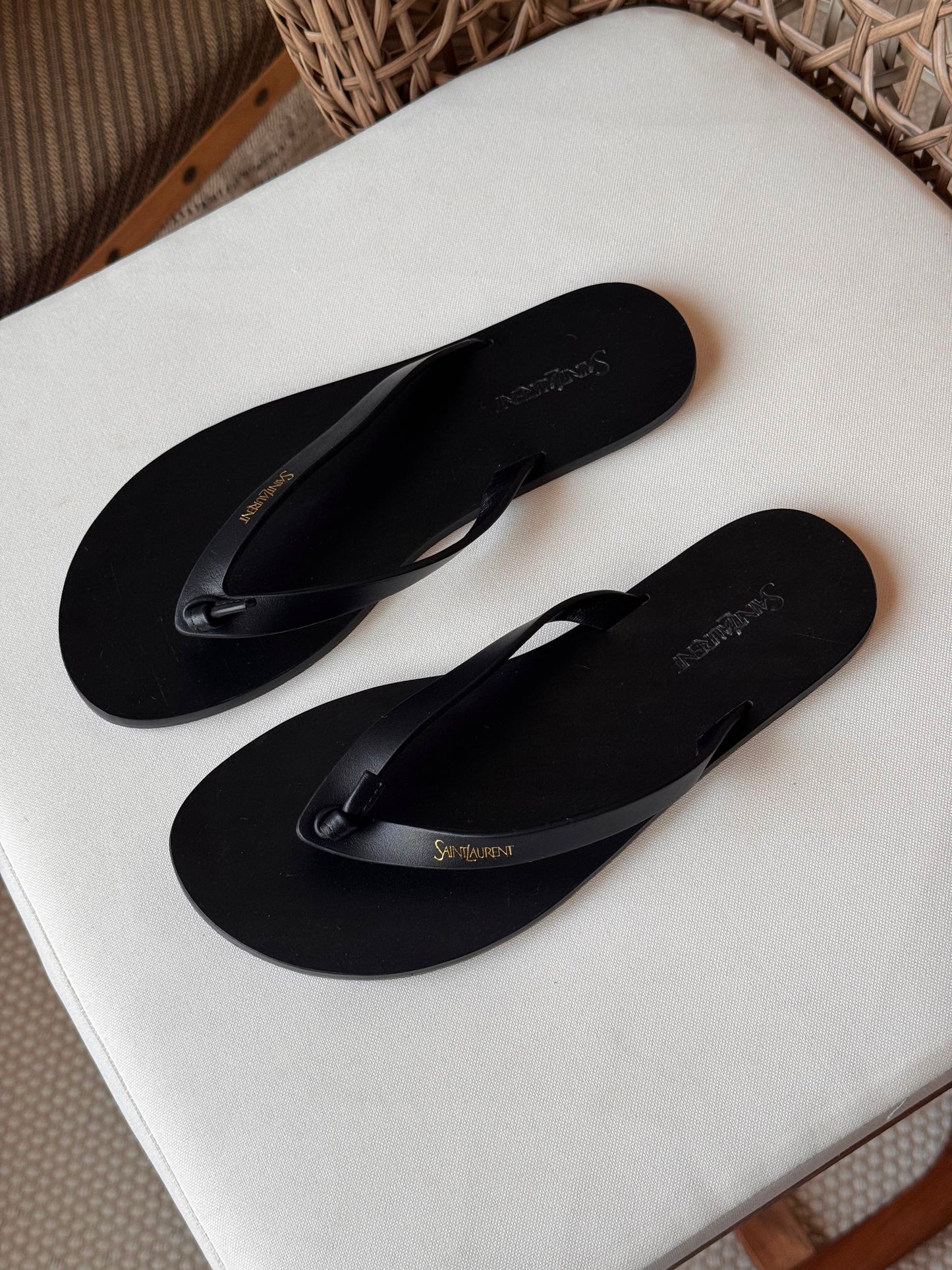 Saint Laurent Pool leather thong sandals