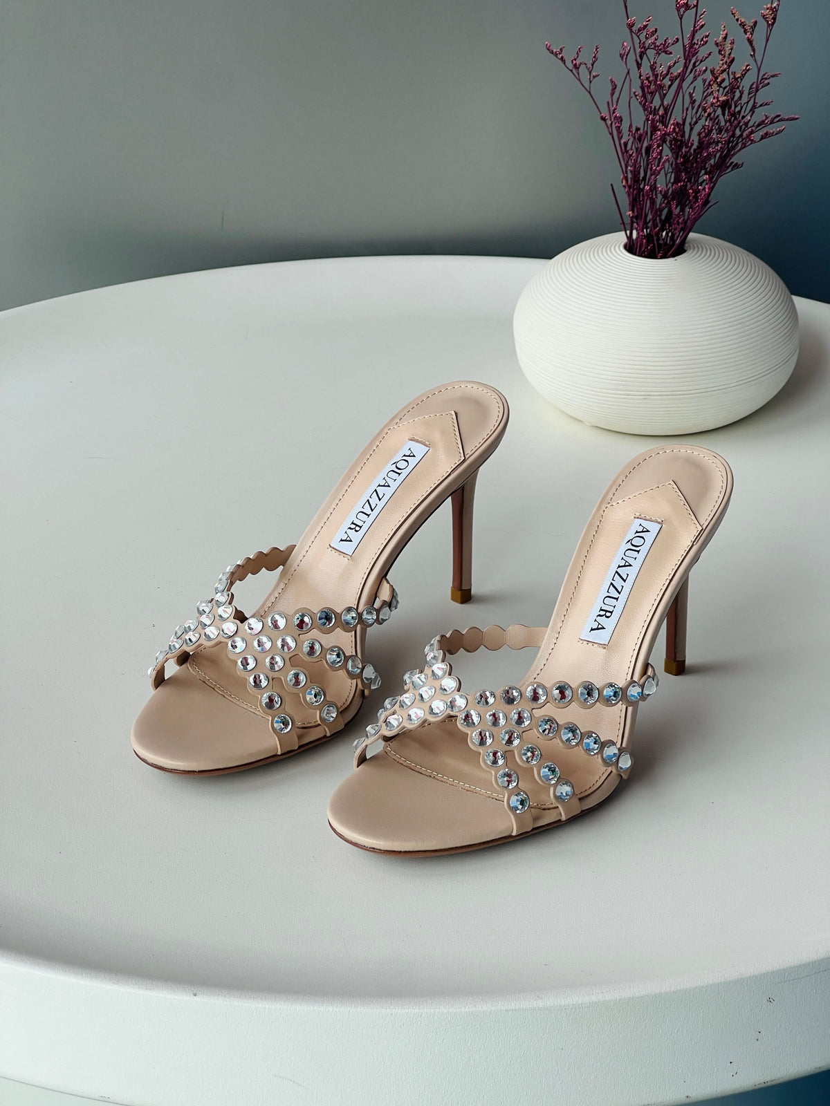 Aquazzura Burgundy Tequila 75 Mule Sandals