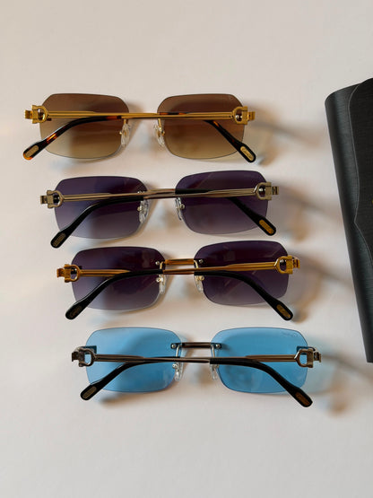 Cartier Signature C Décor Rimless Rectangle Sunglasses unisex