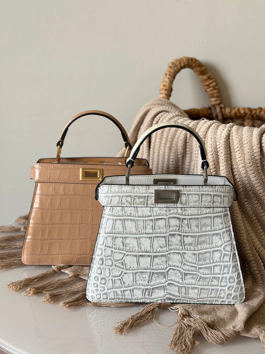 FENDI peekaboo i seeU croc leather