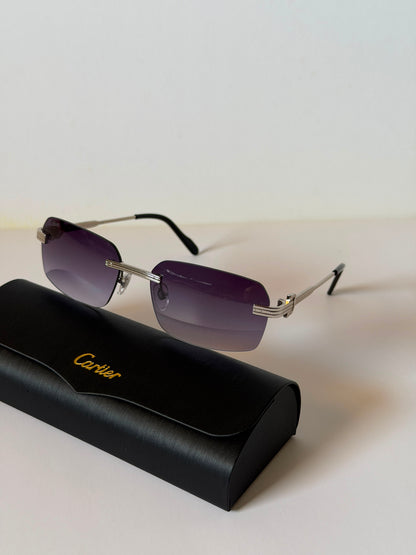 Cartier Signature C Décor Rimless Rectangle Sunglasses unisex