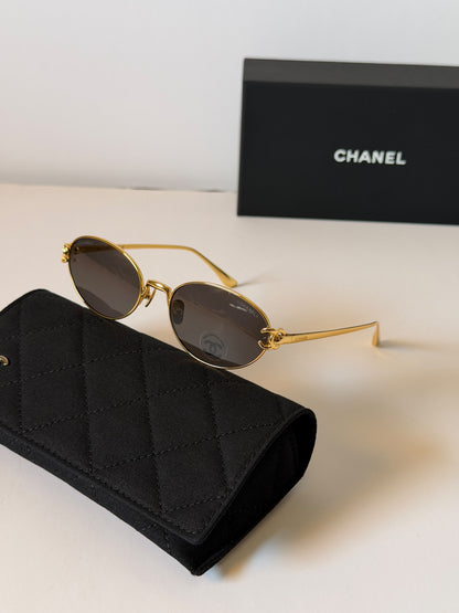 Chanel oval metal sunglasses
