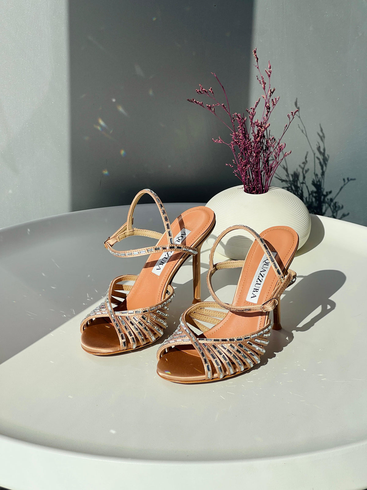 Aquazzura Hold Me Embellished Stiletto Sandals