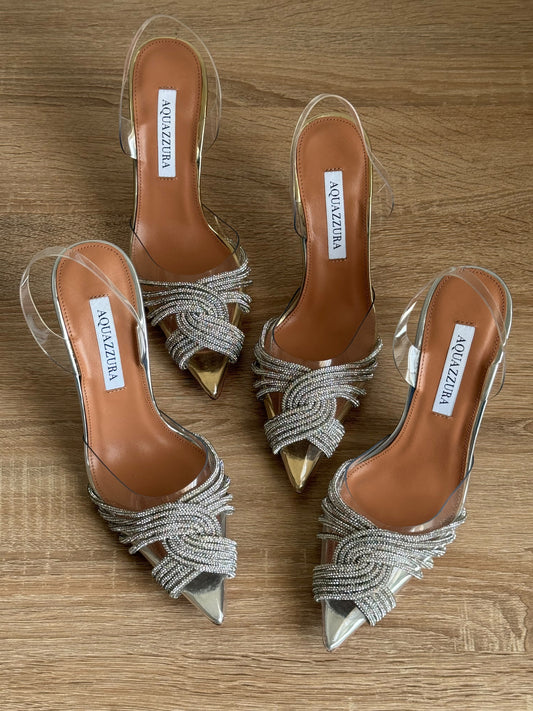 Aquazzura Gatsby Plexi Sling Pumps
