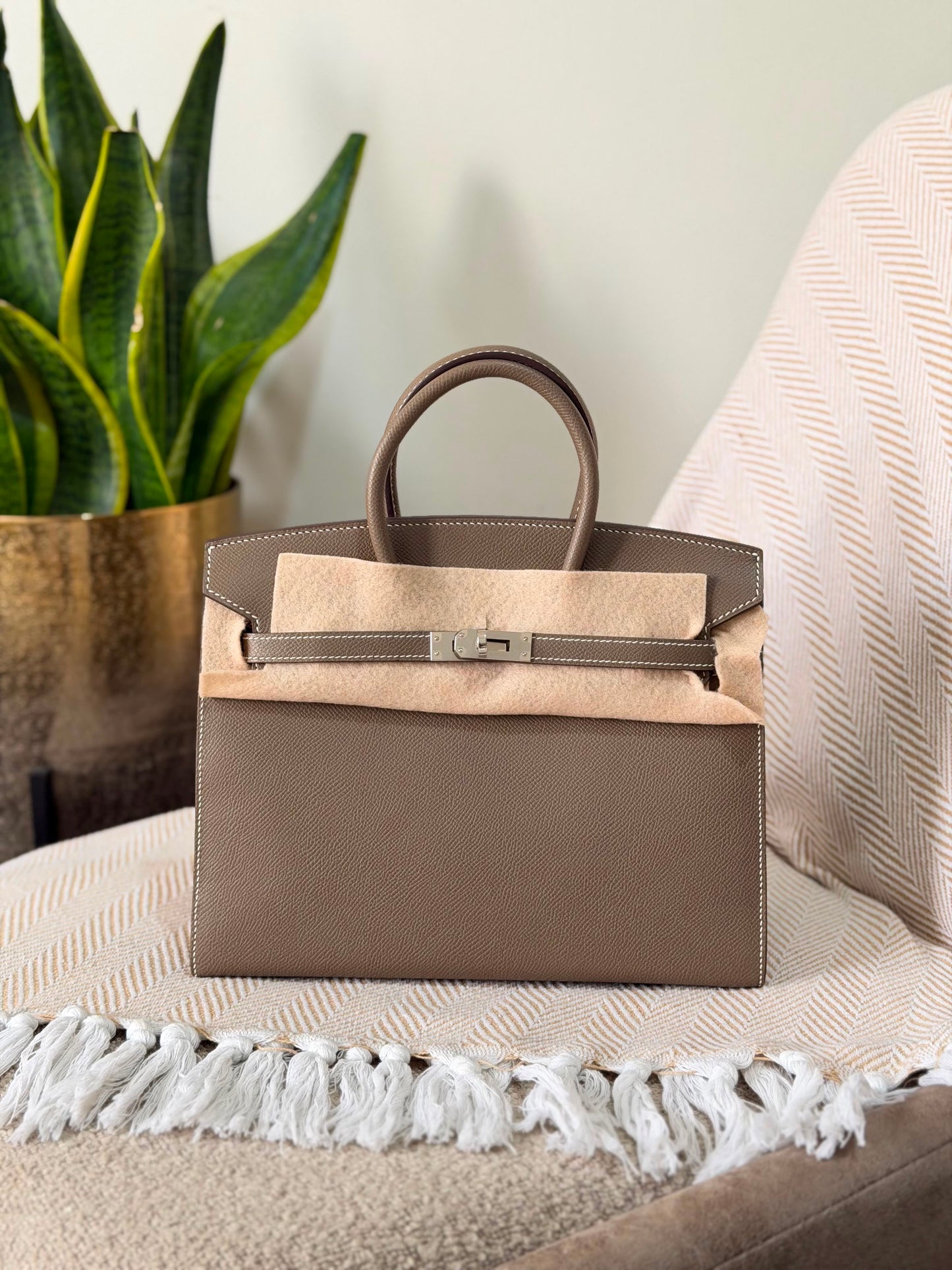 HERMES Birkin 25 CM full handmade  quality epsom leather silver hardware