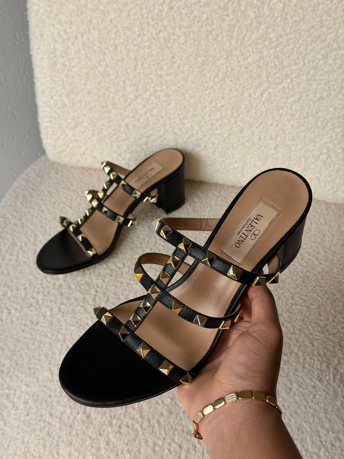 Valentino Garavani Rockstud 60 Slide Sandals