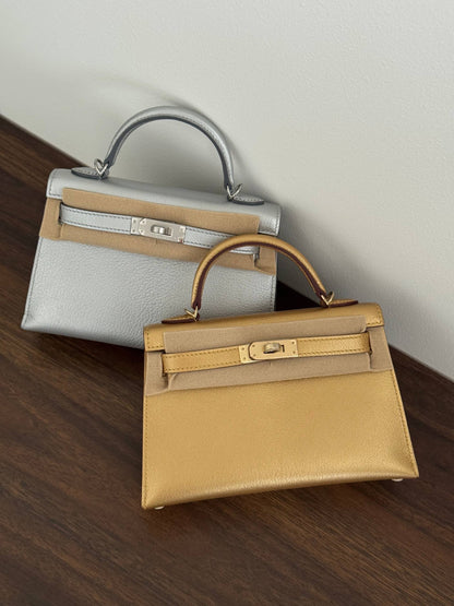 HERMES MINI KELLY CHEVRE CHAMKILIGHT GHW (K:2025)