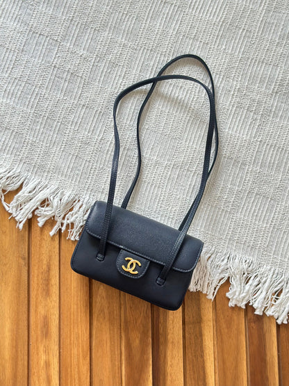 Chanel Quilted Caviar Leather Double Strap Baguette Shoulder Bag – Available in 4 Colors