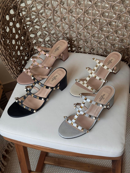 Valentino Garavani Rockstud block-heeled mules