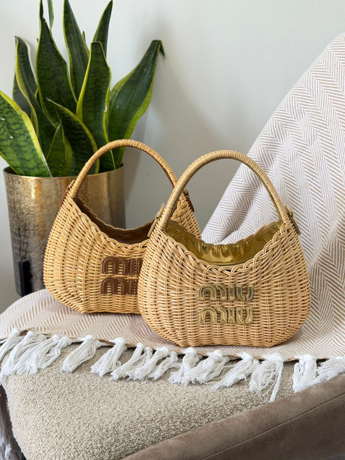 Miu Miu Wander wicker handbag 22CM