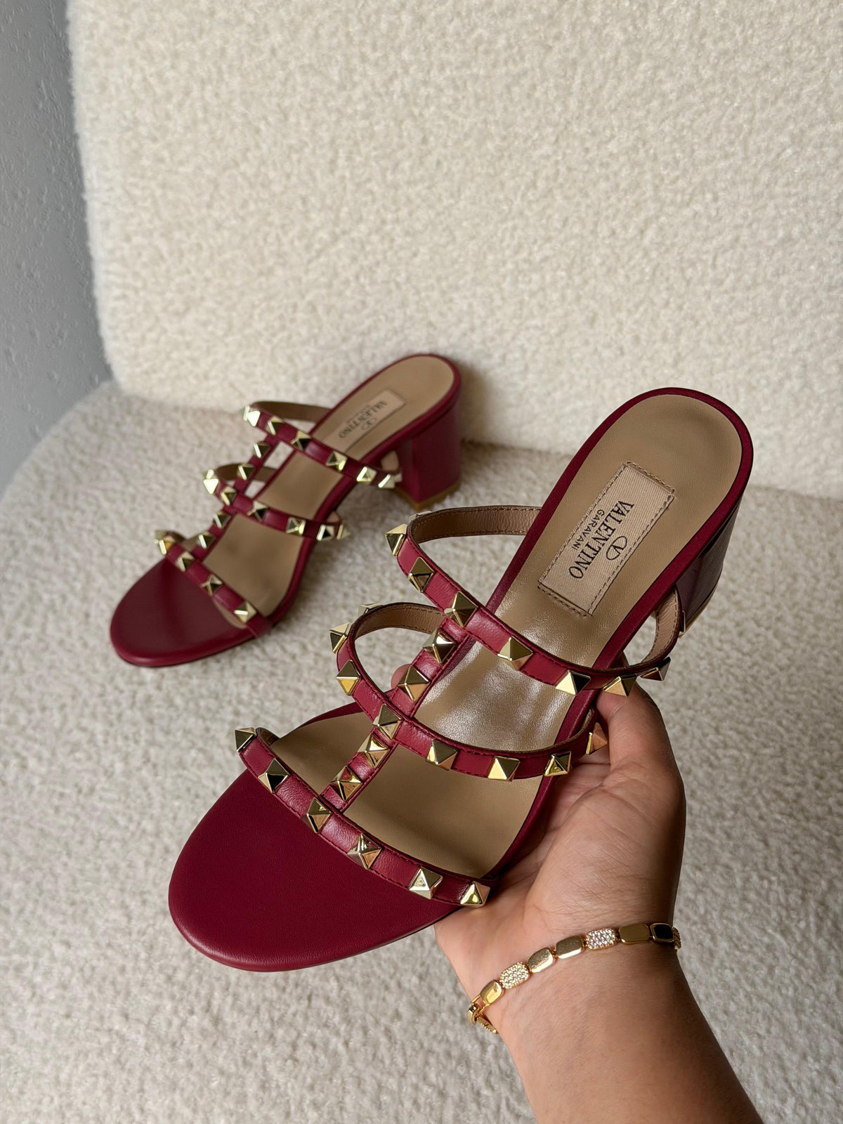 Valentino Garavani Rockstud 60 Slide Sandals