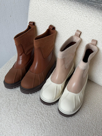 luxury Loro Piana Regent Cashmere and Leather Ankle Boots