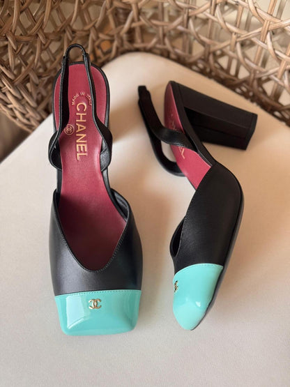Chanel Leather Slingback Block Heels Collection – Available in 5 Colors