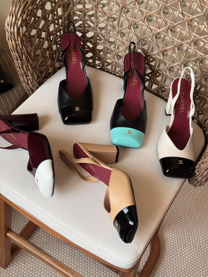 Chanel Leather Slingback Block Heels Collection – Available in 5 Colors