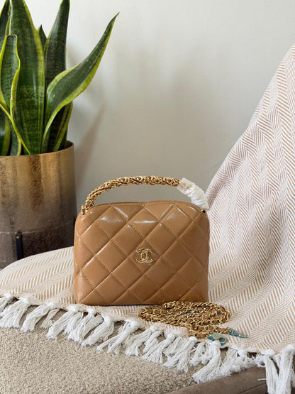 Chanel Quilted Leather Small Top Handle Vanity Flap Bag – Available in 3 Colors