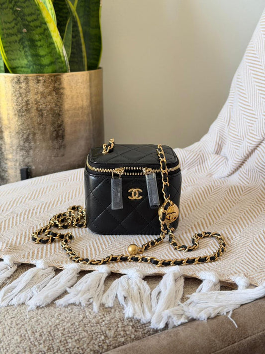Chanel Quilted Leather Small Square Vanity Case Bag – Available in 4 Colors
