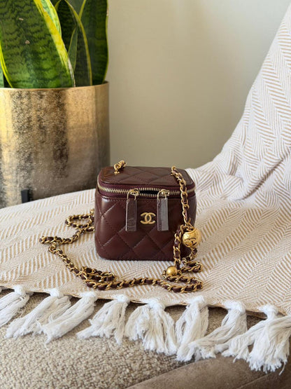 Chanel Quilted Leather Small Square Vanity Case Bag – Available in 4 Colors