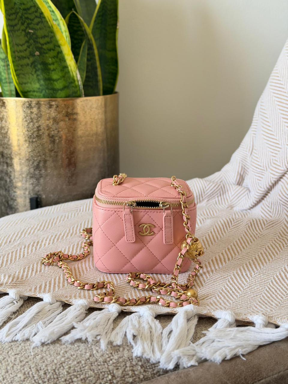 Chanel Quilted Leather Small Square Vanity Case Bag – Available in 4 Colors