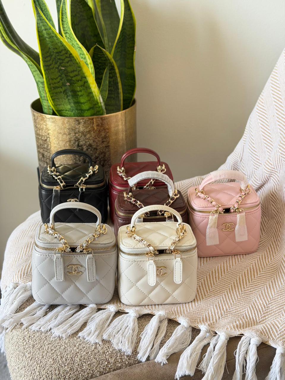 Chanel Quilted Leather Small Vanity Case Bag with Top Handle – Available in 6 Colors
