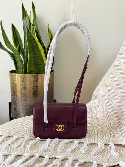 Chanel Quilted Caviar Leather Double Strap Baguette Shoulder Bag – Available in 4 Colors