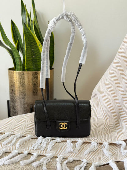 Chanel Quilted Caviar Leather Double Strap Baguette Shoulder Bag – Available in 4 Colors