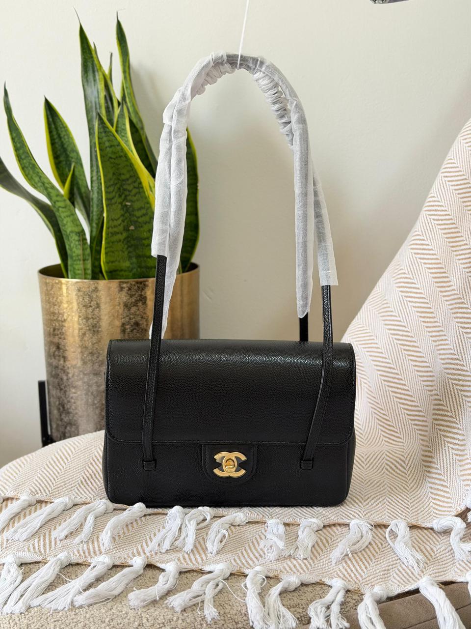 Chanel Quilted Caviar Leather Double Strap Baguette Shoulder Bag – Multi-Color Collection