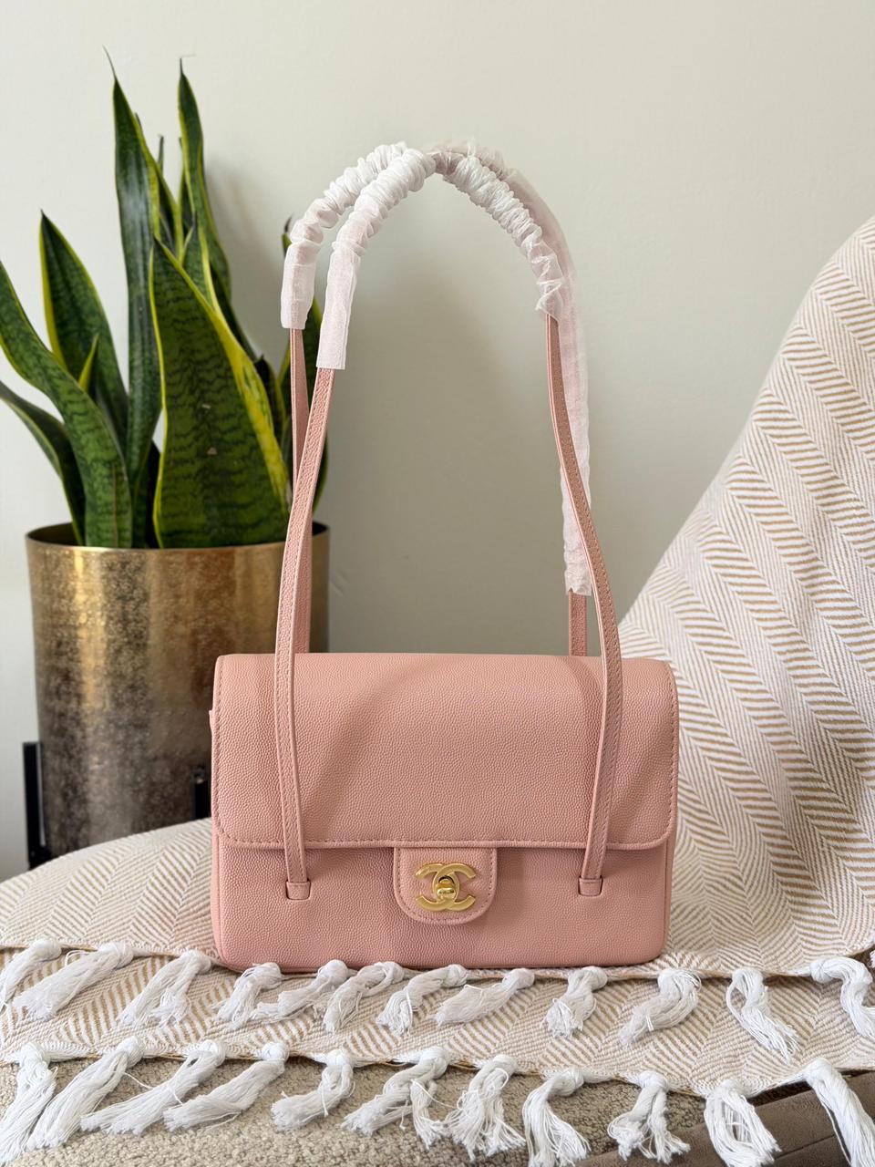 Chanel Quilted Caviar Leather Double Strap Baguette Shoulder Bag – Multi-Color Collection