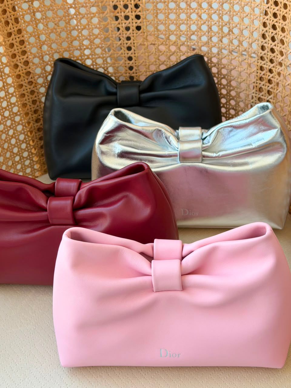 Dior Loubi Bow Soft Leather Clutch Bag – Available in 4 Stunning Colors