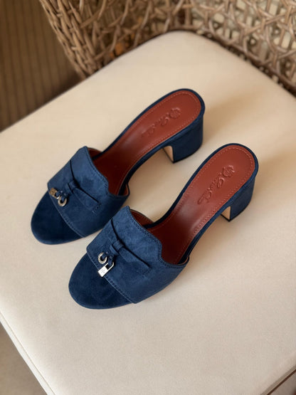 Loro Piana Rebecca Suede Block Heel Mules – Premium Quiet Luxury Collection (Available in 9 Colors)
