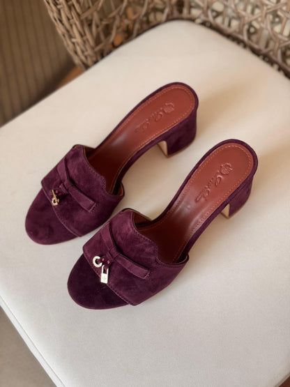Loro Piana Rebecca Suede Block Heel Mules – Premium Quiet Luxury Collection (Available in 9 Colors)