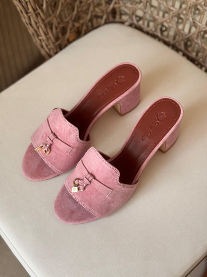 Loro Piana Rebecca Suede Block Heel Mules – Premium Quiet Luxury Collection (Available in 9 Colors)