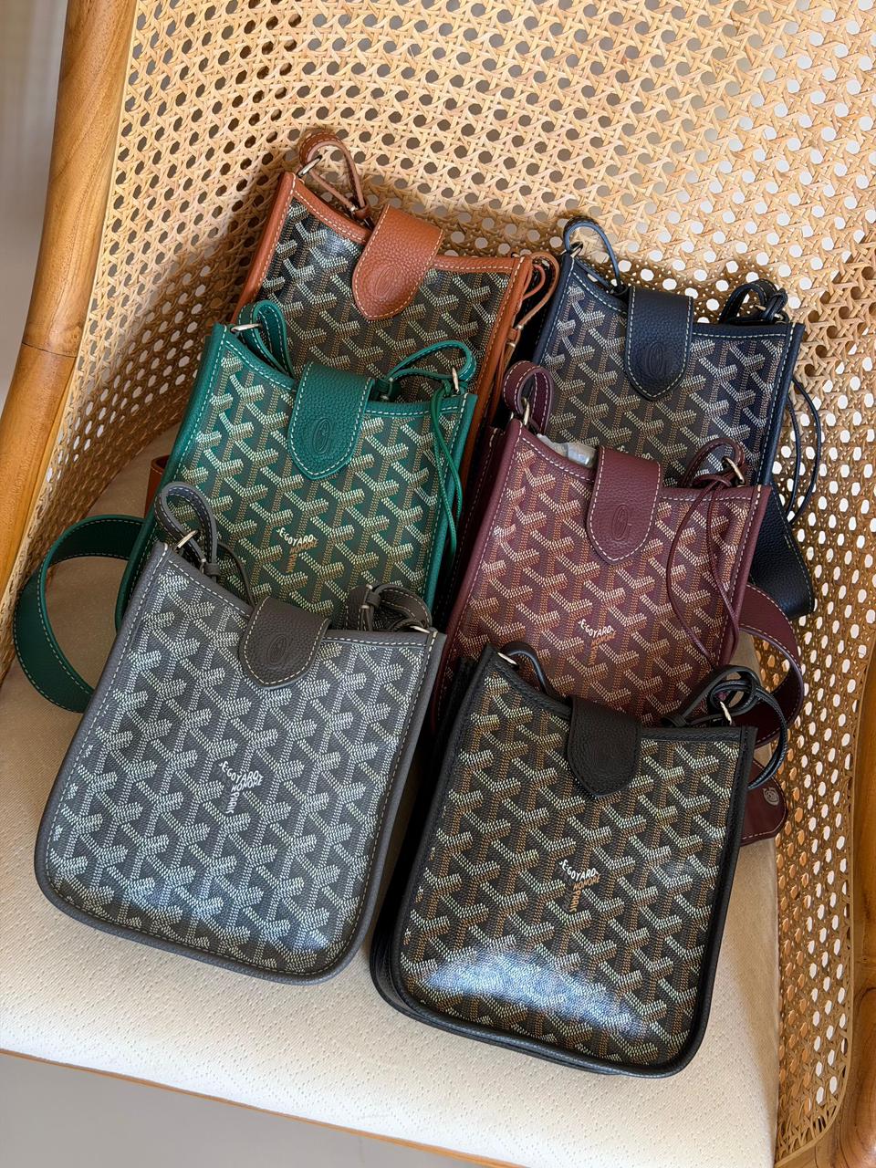 Goyardine Canvas Plumet Vertical Crossbody Pouch Bag – Available in 6 Premium Colors